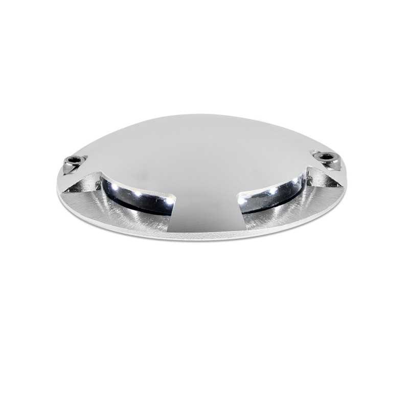 Floor lamp with integrated LED in brushed steel and aluminum CHITRAY
