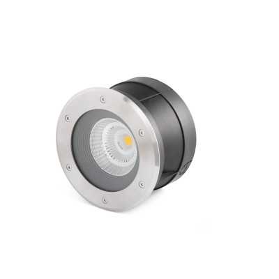 Floor lamp with integrated LED in brushed steel, BELVAL.
