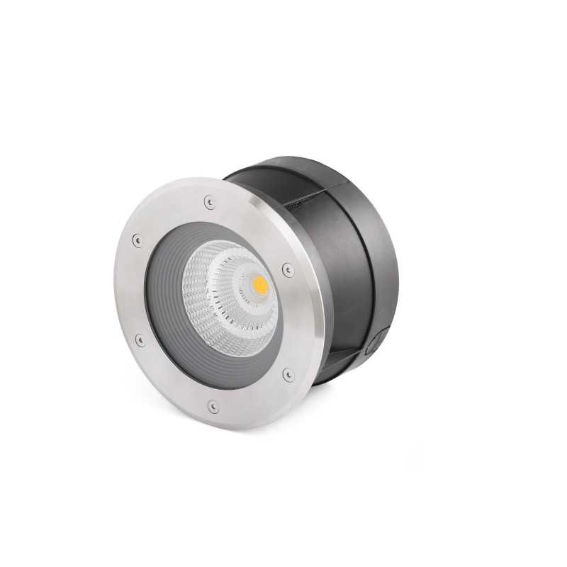 Floor lamp with integrated LED in brushed steel, BELVAL.
