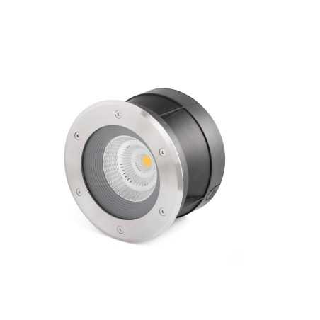 Floor lamp with integrated LED in brushed steel, BELVAL.