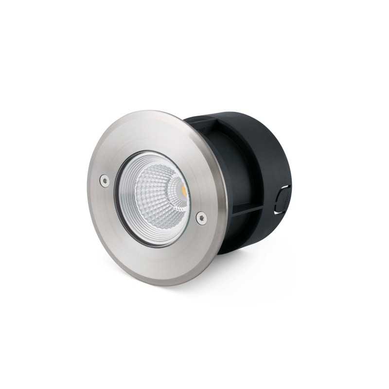 Floor lamp with integrated LED in brushed steel BERUPT
