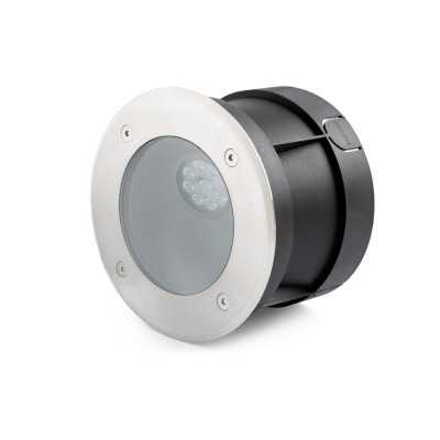 Floor lamp with integrated LED in brushed steel LANNEC