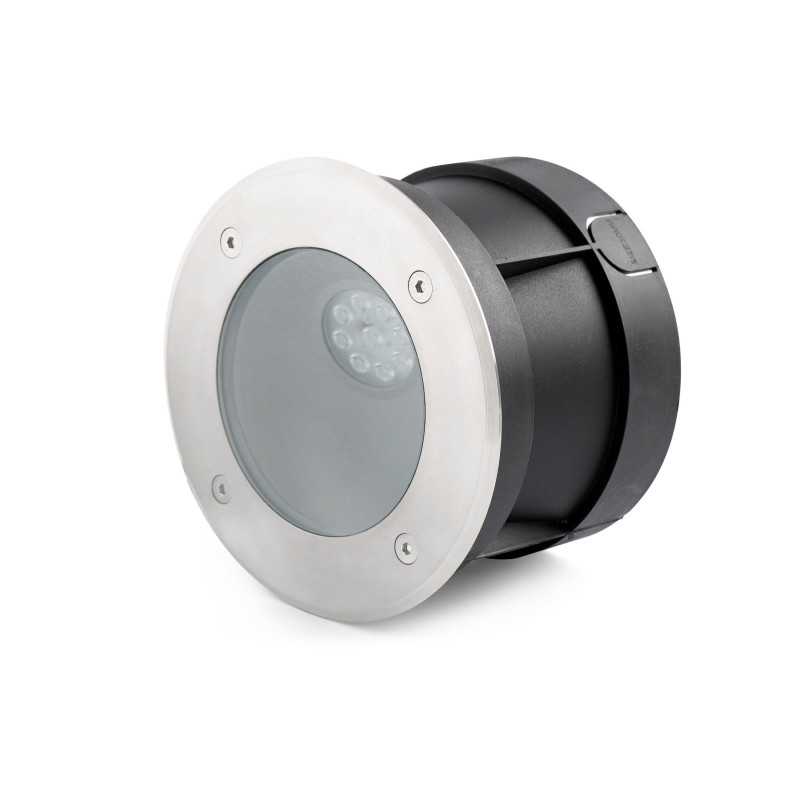 Floor lamp with integrated LED in brushed steel LANNEC