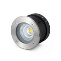 Floor lamp with integrated LED in brushed steel, CAURON.