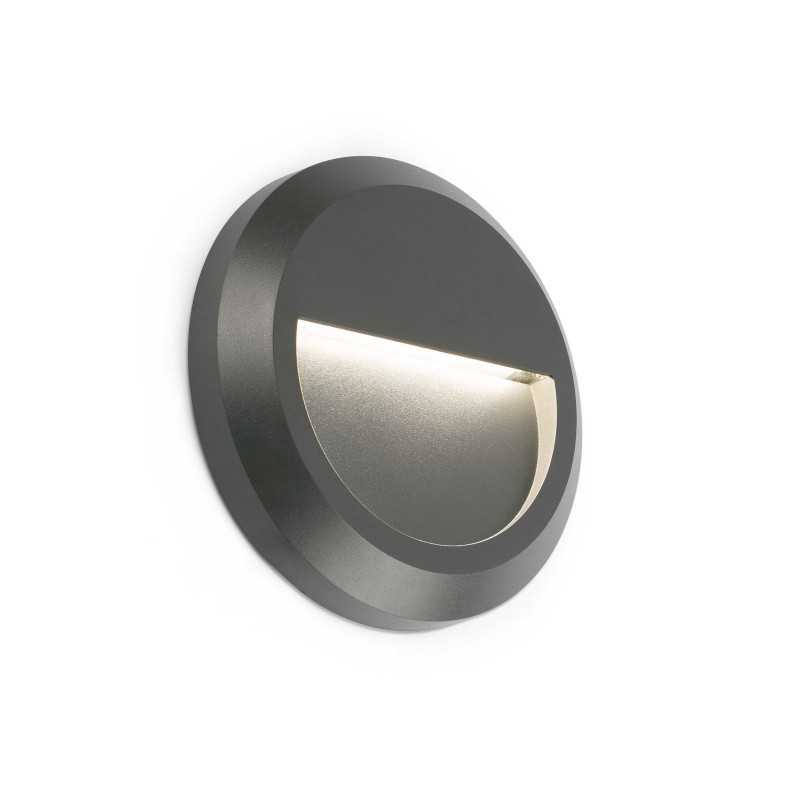 Wall lamp with integrated LED in gray plastic FASQUE