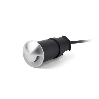 Floor lamp with integrated LED in brushed steel MERGEY