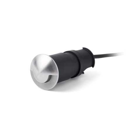 Floor lamp with integrated LED in brushed steel MERGEY