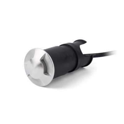 Floor lamp with integrated LED in brushed steel by GABAUDE