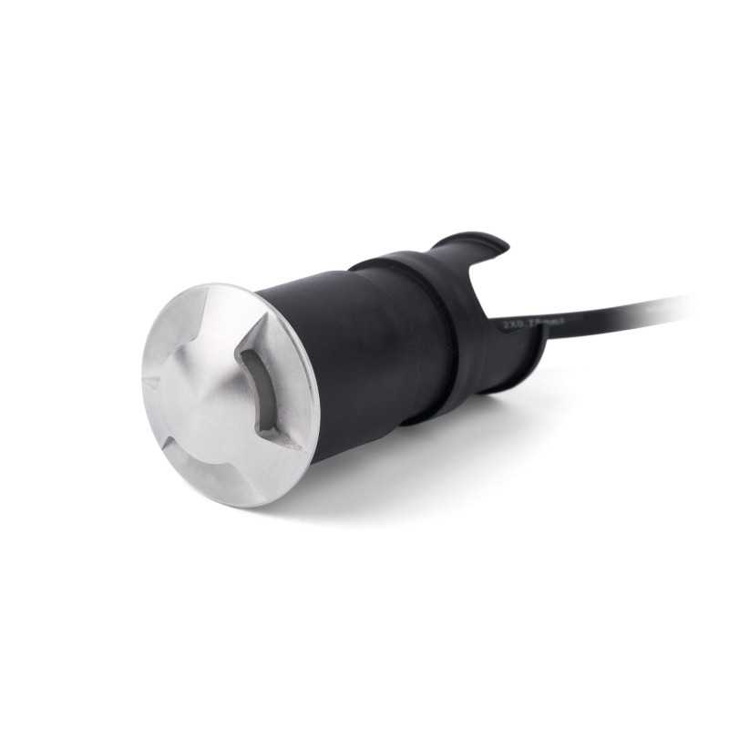 Floor lamp with integrated LED in brushed steel by GABAUDE
