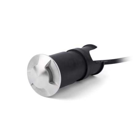 Floor lamp with integrated LED in brushed stainless steel POLISY