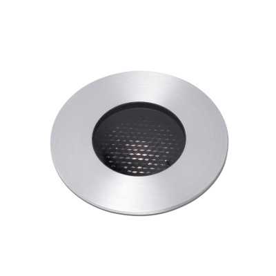 Floor lamp with integrated LED in brushed steel RODOME