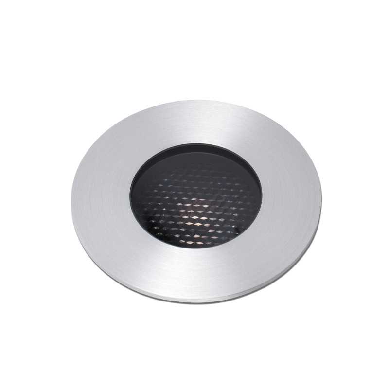 Floor lamp with integrated LED in brushed steel RODOME