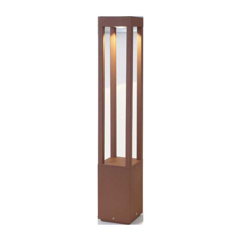 Floor lamp with integrated LED in brown aluminum by POIROND