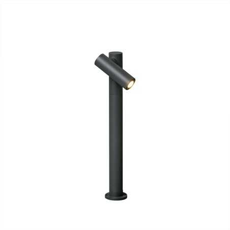 Floor lamp with integrated LED in gray aluminum MAZIRAT
