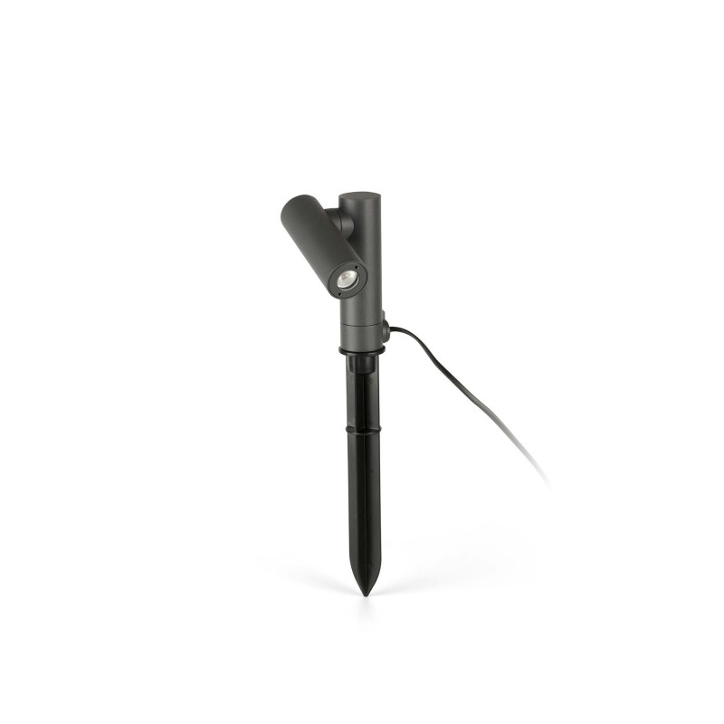 Floor lamp with integrated LED in gray aluminum BOURNAC