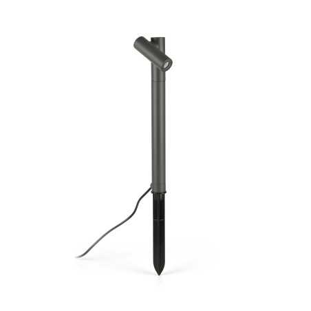 Floor lamp with integrated LED in gray aluminum POUZOL