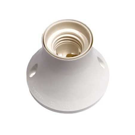 Wall lamp with straight white plastic base, 84mm.