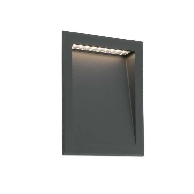 Wall lamp with integrated LED in gray aluminum RAGHINO