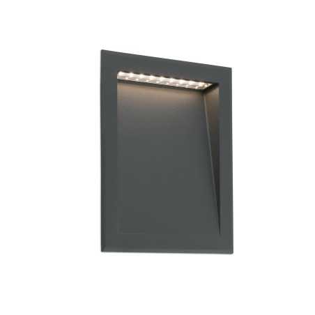 Wall lamp with integrated LED in gray aluminum RAGHINO