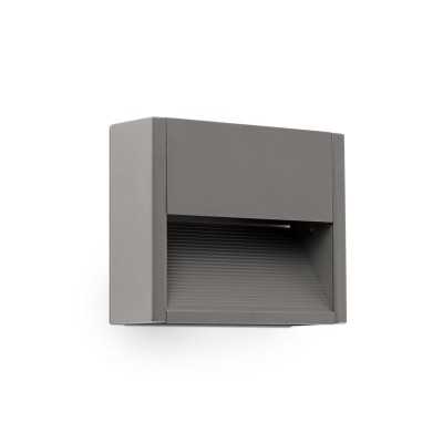 Wall lamp with integrated LED in gray aluminum BRENAT