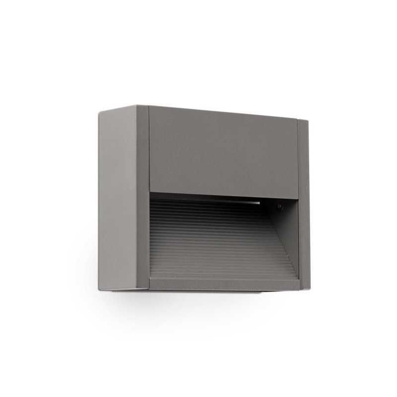 Wall lamp with integrated LED in gray aluminum BRENAT