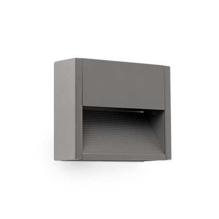 Wall lamp with integrated LED in gray aluminum BRENAT