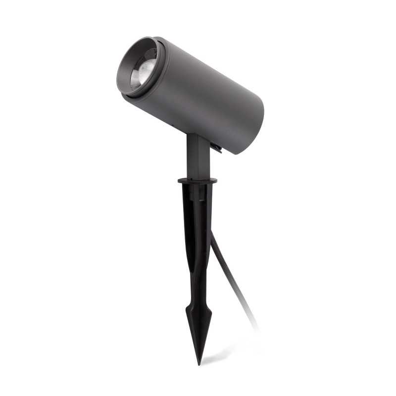 Floor lamp with integrated LED in gray aluminum TRAYES