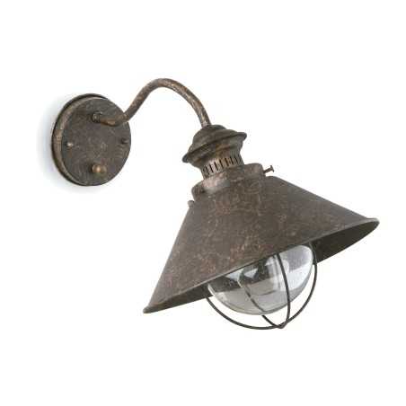 Wall lamp in oxidized steel with E27 socket, BLAYAC.
