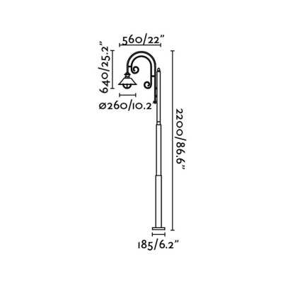 Floor lamp in oxidized steel with E27 socket in Begues.
