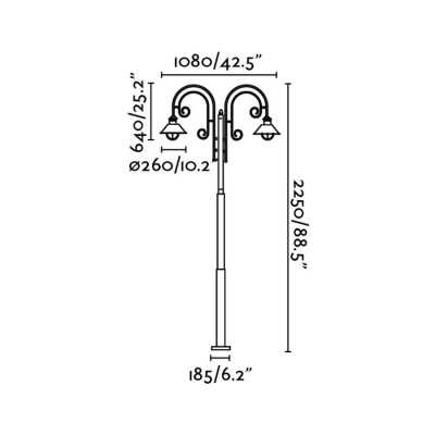 Floor lamp in oxidized steel with E27 socket ALLERET