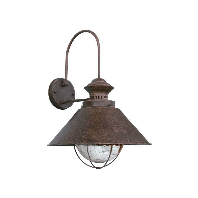Wall lamp in oxidized steel with E27 socket, ARRIGAS