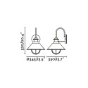Wall lamp in oxidized steel with E27 socket, ARRIGAS