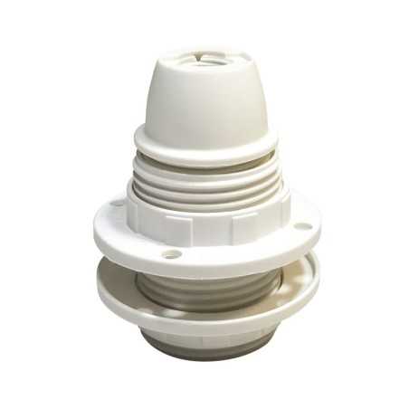 Thermoplastic E14 white lamp holder with washers