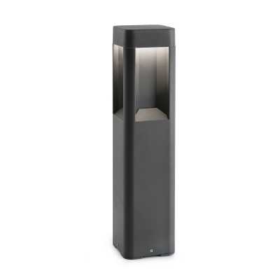 Floor lamp with integrated LED in gray aluminum BOURGIS