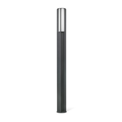 Floor lamp with integrated LED in gray aluminum GRANEY