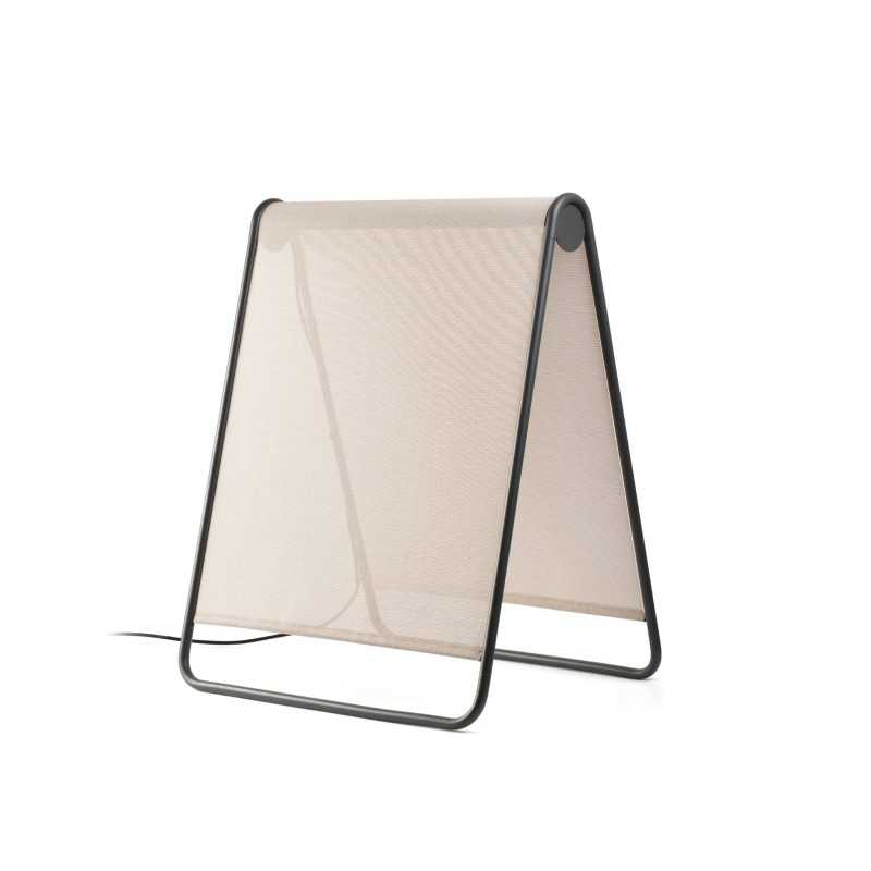 Floor lamp with integrated LED in gray aluminum PEROUSE