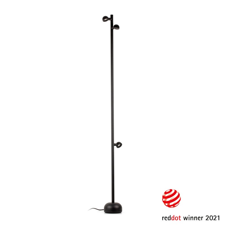 Floor lamp with integrated black aluminum LED BIGANOS