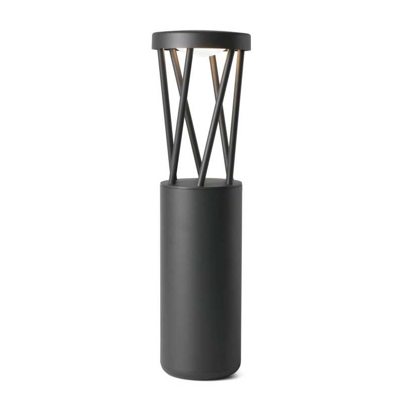 Floor lamp with integrated LED in gray aluminum BRIOUZE