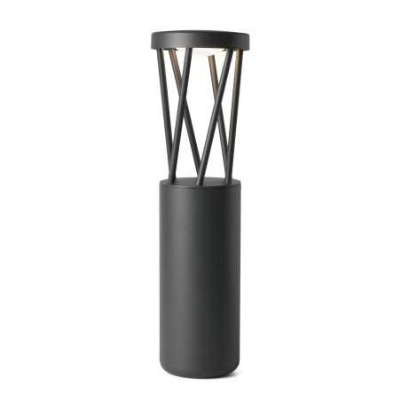 Floor lamp with integrated LED in gray aluminum BRIOUZE