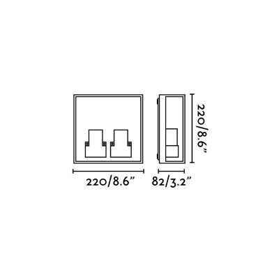Aluminum wall lamp E27 in gray by CESSET