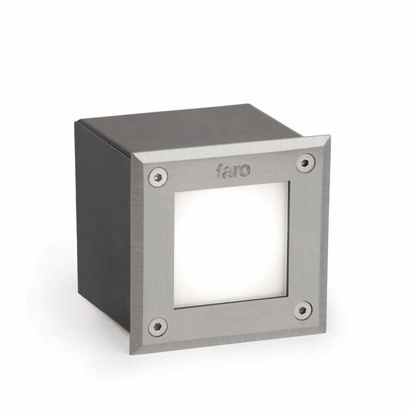 Wall lamp with integrated LED in brushed steel CRESTE