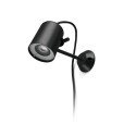 Wall lamp in matte black polycarbonate with GU10 socket