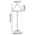 Floor lamp aluminum E27 gray BOUSSAC