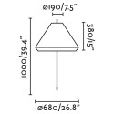 Floor lamp aluminum E27 gray BROUMET