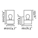 Aluminum wall lamp E27 gray MUSIGNY