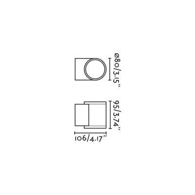 Wall lamp aluminum integrated LED gray BROGNON