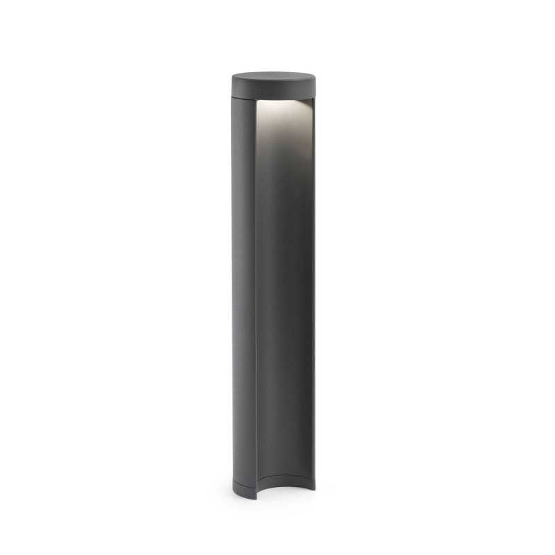 Floor lamp with integrated LED in gray aluminum PLESNOY