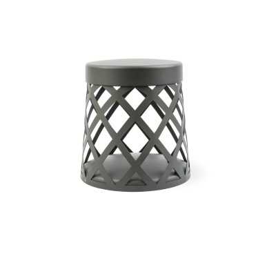 Floor lamp with integrated LED in gray aluminum FANGET