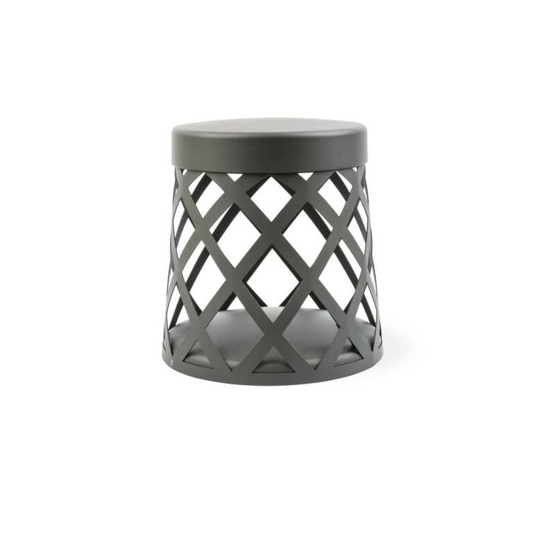 Floor lamp with integrated LED in gray aluminum FANGET