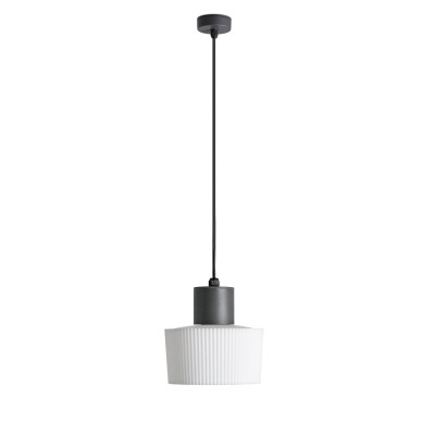 Aluminum E27 gray ceiling lamp SALOUËL